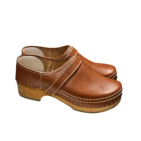 SIMSON Leather Slip On Orthopedic Wooden Shoes - Picture 2 of 7